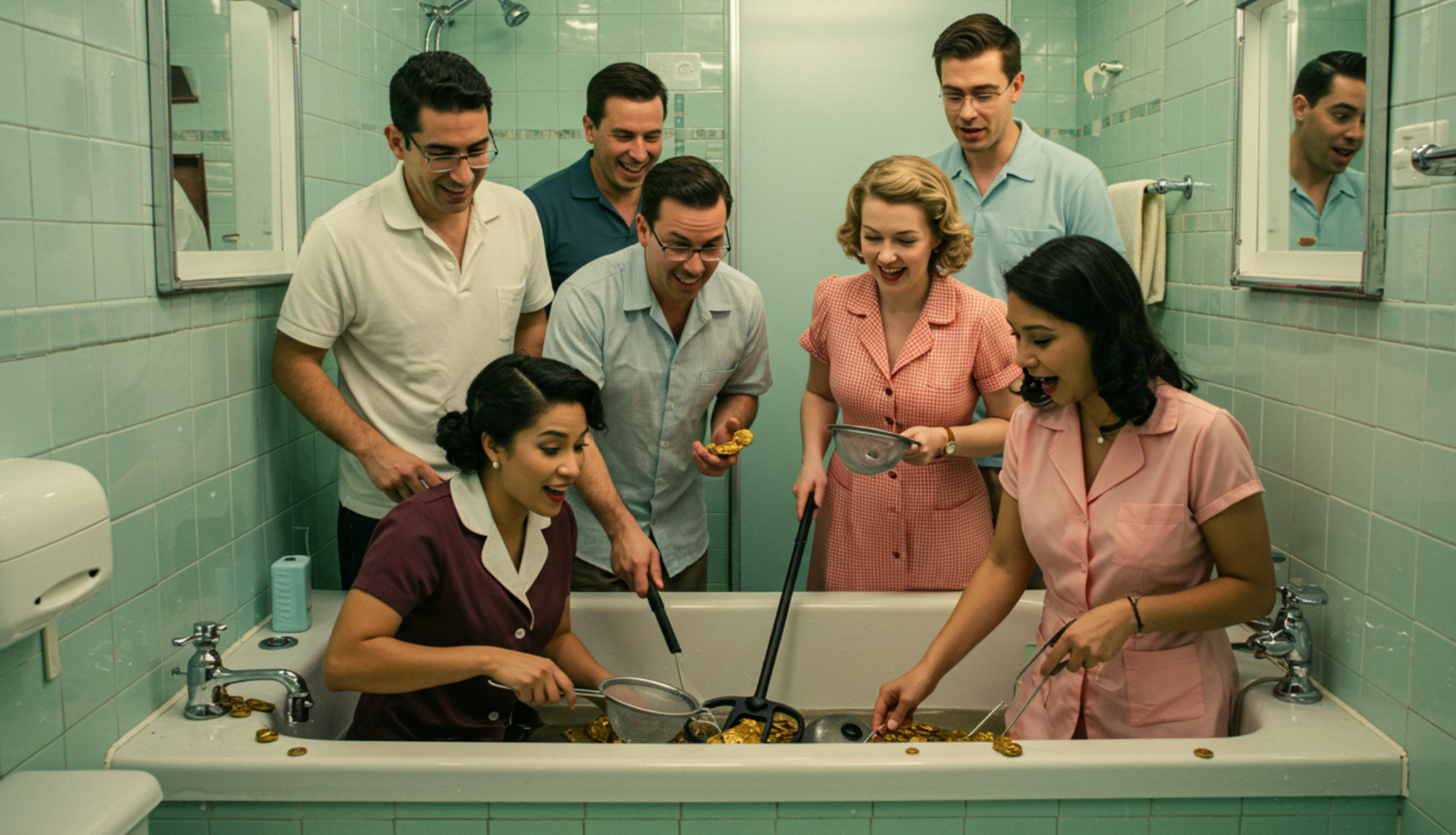 we all start looking for gold in the bathtub